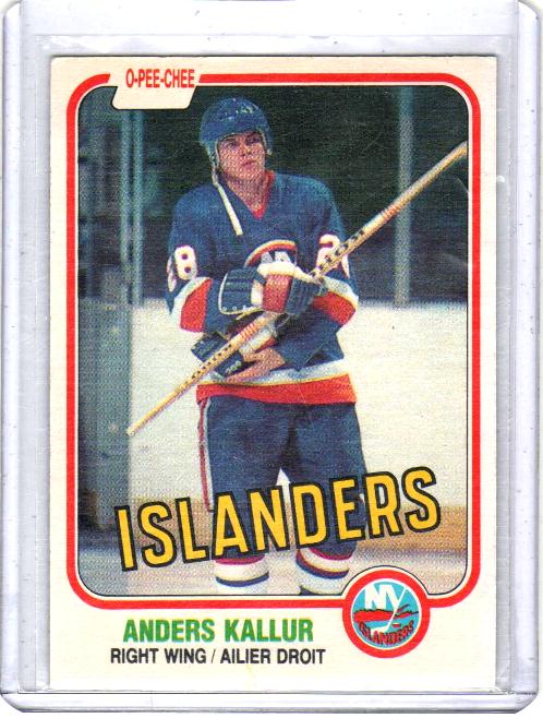 1981 O-Pee-Chee  Anders Kallur  Card #204 - New York Islanders